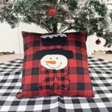 👉 Kerstversiering active Kussen Kussenhoes Kerst Sofa Knuffelen Kussensloop (Sneeuwpop)