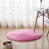 👉 Tapijt rood pluche rose active Lange ronde woonkamer decoratie imitatie wollen tapijtmat, afmeting: 180x180cm (rose rood)