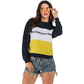 👉 Pullover l active Stiksels Contrasterende Print Mode Sweatershirt (Kleur: As Show Maat: L)