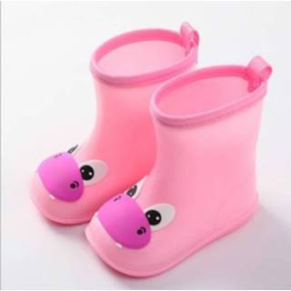 👉 Snoep roze rubber active kinderen cartoon regenschoenen kleur regenlaarzen, maat: binnenlengte 18,5 cm (roze mond nijlpaard)