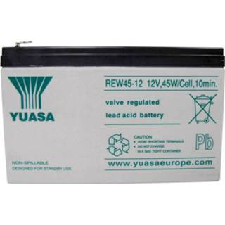 👉 Yuasa REW 45 - 12 Loodaccu 12 V 8 Ah Loodvlies (AGM) (b x h x d) 151 x 97 x 64 mm Kabelschoen 6.35 mm Geringe zelfontlading, Onderhoudsarm, Cyclusbestendig