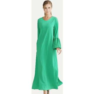 👉 Lantaarn groen l active Etnische stijl taille slanke chiffon mouw lange jurk (kleur: maat: L)