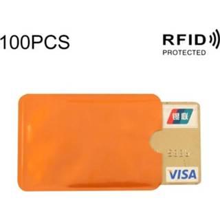 👉 Aluminiumfolie oranje active 100 STKS RFID Blokkeren Creditcard ID Bankkaarthouder Kaarthouder Cover, Afmeting: 9 x 6,3 cm (Oranje)