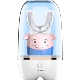 👉 Tandenborstel active kinderen JIEWA Smart Sonic Opladen Desinfectie U-vormige Automatische mondtype Elektrische 6-13 jaar oud (Little Pig)