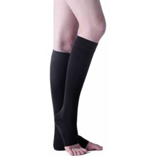 👉 Sokken zwarte elastische XL active Unisex vormgevende Secundaire buis Decompressie Spatkousen, maat: (zwarte kleur - open teen)