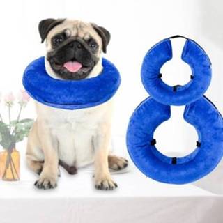 👉 Hondenhalsband blauw PVC XS active opblaasbare huisdier anti-snatch halsband, maat: (blauw)
