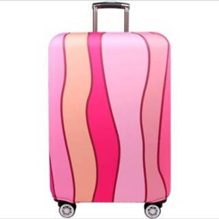 👉 Stofhoes roze elastische active Reizen Slijtvaste bagage beschermhoes Koffer stofhoezen, maat: 18-21 inch (roze rimpel)