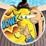 👉 Strandlaken active Vintage ronde bedrukte microfiber zwembad sneldrogend kussen, afmeting: 150 x 150cm (model 3)