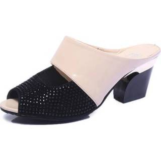 👉 Pantoffels lakleer 36 active dikke bodem vismond casual pantoffels, maat: (Beigi)