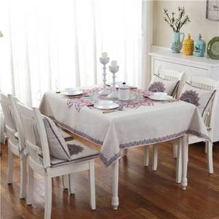 👉 Linnen tafelkleed active met retro patroon voor het diner Woondecoratie Stofdicht tafelkleed, afmeting: 130x180cm (pauw)