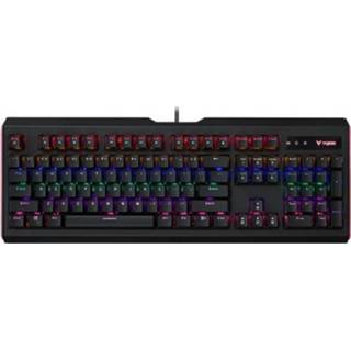 👉 Toetsenbord rode active Rapoo V500L 104-toetsen Gemengde kleur Licht Bedraad gaming Mechanisch Office Desktop Computertoetsenbord (rode schacht)