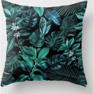 Kussenslop groene polyester active Tropische Planten Kussensloop Decoratieve Kussenslopen Bladeren Sierkussen Cover Vierkant 45CM x (28)