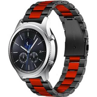 👉 Stalen band zwart rood Strap-it® Samsung Gear S3 (zwart/rood) 7424900527581