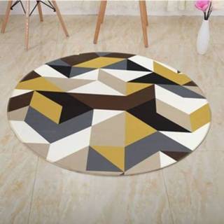 👉 Tapijt antislip active Modern Huis Rond Eenvoudig Print Geometrisch Patroon Zacht Tapijt, Afmeting: 100cm (Geometrie 4)