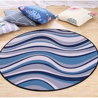 👉 Tapijt active met cirkelvormige geometrie Home Hotel Cartoon deurmat, afmeting: diameter 80cm (curve)
