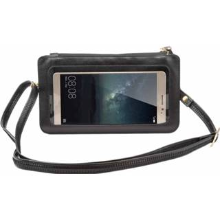 👉 Portemonnee zwart PU active Universele Crazy Horse Texture Touchscreen Wallet Style lederen schoudertas voor Galaxy Note 8&Mega 6.3, Huawei Mate 8 / 7, enz. 6.3 inch Hieronder (zwart)