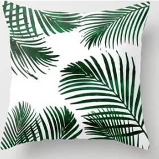 Kussenslop groene polyester active Tropische Planten Kussensloop Decoratieve Kussenslopen Bladeren Sierkussen Cover Vierkant 45CM x (34)