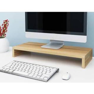 👉 Monitorstandaard houten active 1-laags LCD-computerscherm Monitorverhoger (houten)