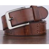 👉 Riem active mannen Dandali XX819 heren retro pin gesp lederen tailleband, lengte: 110cm (koffie)