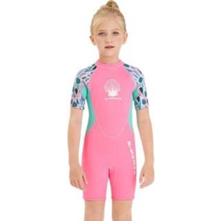 👉 Badpak roze XXL active kinderen DIVE&SAIL M150656K Kinderduikpak 2,5 mm Warm uitéén stuk Korte mouwen Koudbestendig Snorkelen Surfen Anti-kwallenpak, maat: (roze)