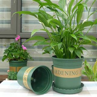 👉 2 gallon bloempotten planten kwekerij potten plastic potten creatieve gallons potten met lade, maat: 21,5 * 21 * 21cm