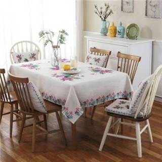 👉 Linnen tafelkleed violet active met retro patroon voor het diner Woondecoraties Stofdicht tafelkleed, afmeting: 110x160cm (violet)
