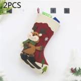 👉 Kerstboom active 2 STKS CX20227 Elanden Patroon Kerst Sok Gift Bag Hanger Decoratie