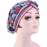 👉 Tulband blauw rood active 3 STKS TJM-429A Hoed Twist Gevlochten Bohemian Toe Cap Slaapmutsje Verpleging Cap, Maat: One Size (Royal Blue Red Stripes)