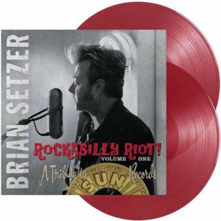 👉 Rood rockabilly surfdog Limited Edition Brian Setzer Riot! Volume One: A Tribute To Sun Records 2 LP 810020503425