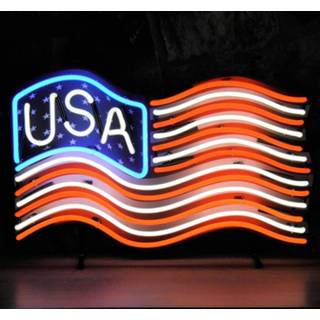 👉 Amerikaanse vlag glas USA Neon Verlichting 64 x 40 cm 7434841959914