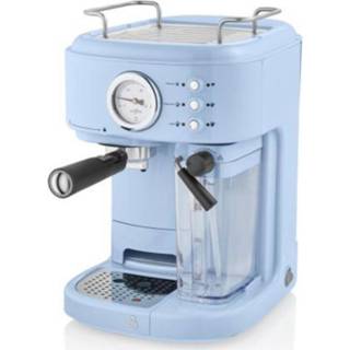 👉 Espresso apparaat blauw lichtblauw Swan One-Touch Retro Koffie Machine - 5055322543136