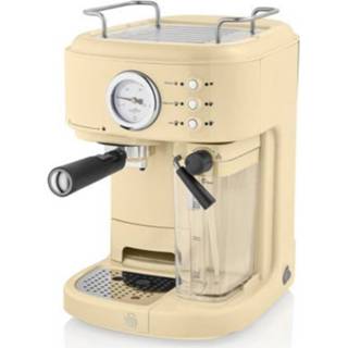 👉 Espresso apparaat beige Swan One-Touch Retro Koffie Machine - Crème 5055322543174