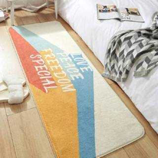 👉 Tapijt active Home Slaapkamer Strip Kamer Nachtkastje Lam Kasjmier Antislipmat, Afmeting: 40× 120 cm (Slogan)