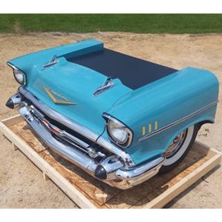 👉 Bureau turkoois 1957 Chevrolet Bel-Air Turquoise - Gemaakt Van Een Echte Auto 7434822014021