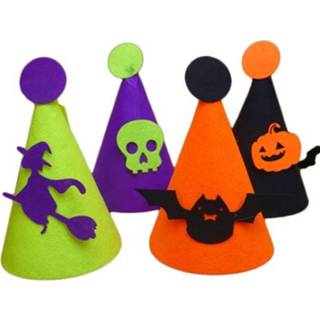 👉 Halloween hoed vilt active kinderen 10 STKS Ghost Festival Cosplay Diy Doek Handgemaakte Geschenk, Stijl Willekeurige Levering
