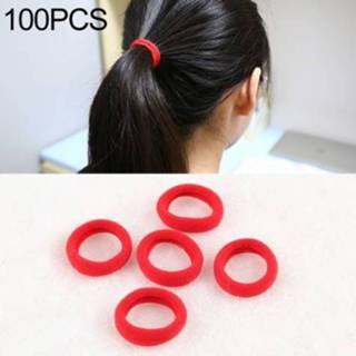 👉 Elastiek rood elastische active meisjes kinderen 100 stuks elastiekjes paardenstaart houder haarbanden (rood)