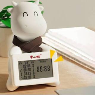 👉 Nachtkastje wit active Kalf Multifunctioneel Wekker Wakker worden Nachtlampje Tien seconden Uitdaging Game Timer (wit)