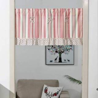 👉 Gordijn roze grijs active Modern Half Koffie Keuken Stofdicht Deurgordijnen, Afmetingen: 140 cm x 100 cm, Verwerking: Staafzak (zonder Stang) (Roze + Grijs)
