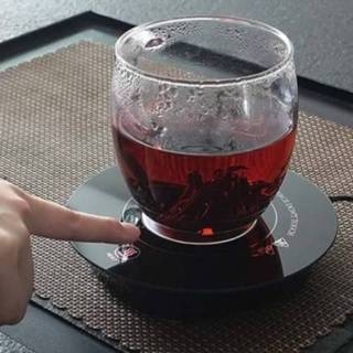 👉 Verwarming zwart active USB verwarmings- en koelonderzetter Smart Fast Hot Cold Cup Constante temperatuur Coaster (zwart)
