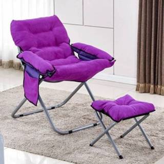 👉 Sofa violet active Creatieve Luie Opklapbare Woonkamer Enkele Fauteuil Tatami Lounge Stoel met Voetensteun (Violet)