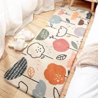 👉 Tapijt active Home Slaapkamer Strip Kamer Nachtkastje Lam Kasjmier Antislipmat, Afmeting: 60× 180 cm (Sea of Flowers)