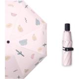 👉 Zonnebrandcreme roze active Zonnige en regenachtige zonnebrandcrème UV-bescherming Leuke opvouwbare mini-parasol, stijl: vijfvoudig (roze)