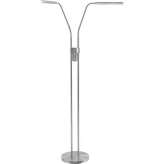 👉 Vloerlamp chroom metaal zilverkleurig Highlight Murcia 2 Lichts H 145 Cm Mat 8718379038587