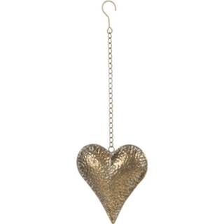 👉 Decoratiehanger metaal IJzer goud Decoratie hanger hart | 18*5*20 cm Koperkleurig Clayre & 8717459750289