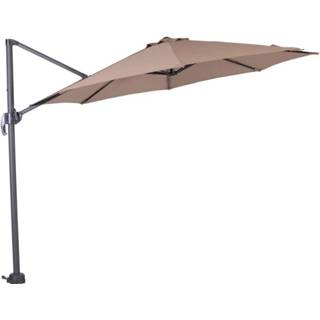 👉 Zweefparasol grijs aluminium rond s taupe Garden Impressions Hawaii Ø300 - donker 8713002504088