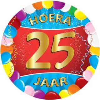 👉 Bierviltje papier multikleur 75x stuks gekleurde bierviltjes/onderzetters 25 jaar thema 8720147825503