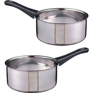 Steelpan RVS aluminium 2x Steelpannen/sauspannen 16 X 7,5 Cm - Sauspan/juspan 8720147940343