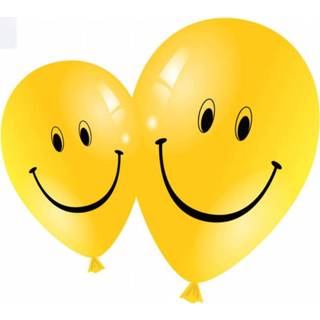 👉 Ballon gele One Size geel 15x smiley ballonnen 22 cm - Feestballonnen Versiering 8720147972979
