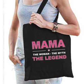 👉 Katoenen tas zwart katoen vrouwen Mama the woman myth legend voor dames - 8720147959734