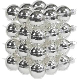 👉 Kerstbal zilver glans active 36x Glazen kerstballen 4 cm